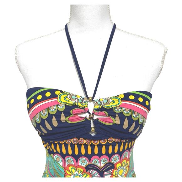 Nanette LEPORE Women’s Multicolor All Over Print Tankini Swim Top Size XS - Picture 5 of 12